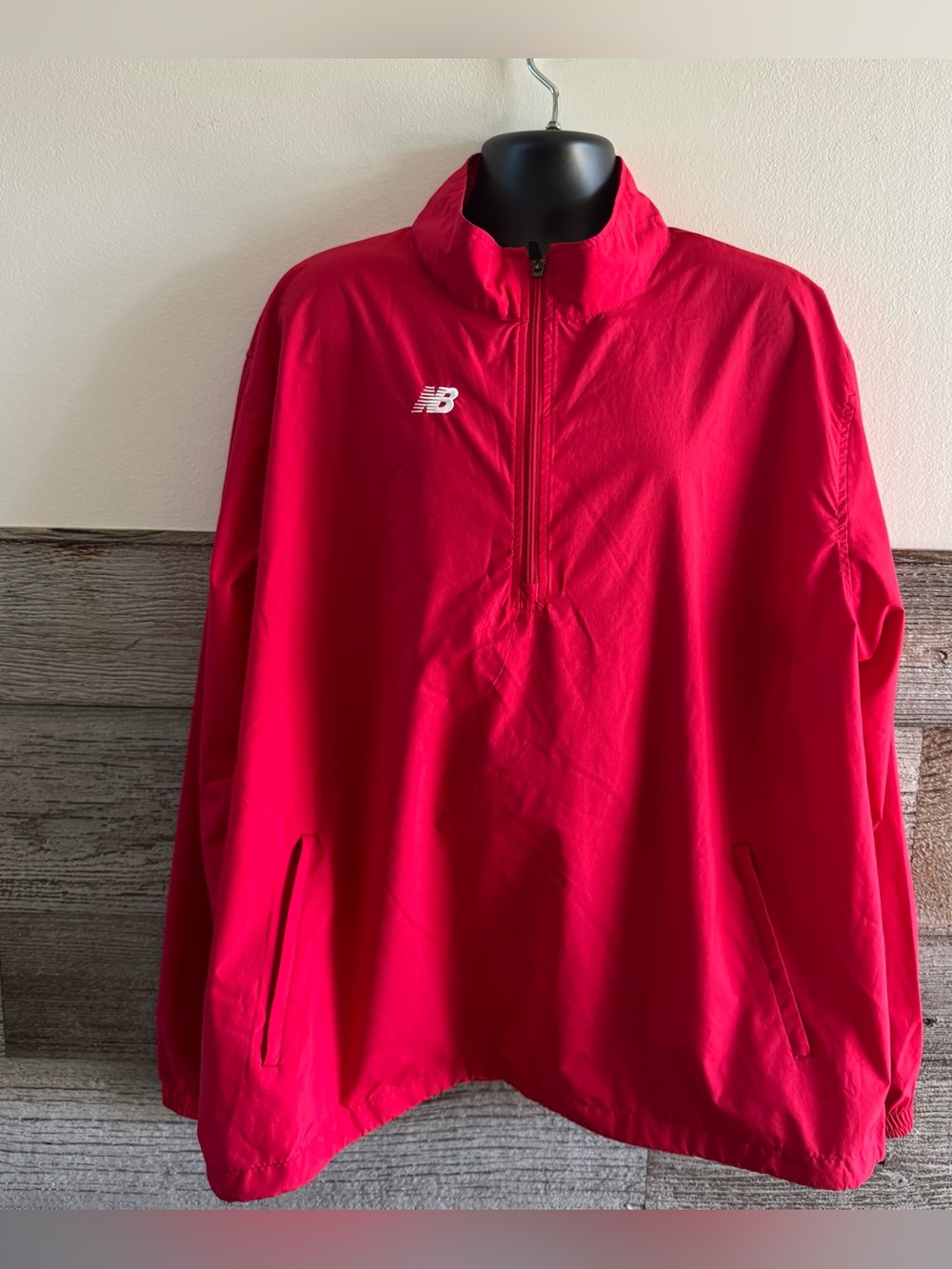 New Balance Men’s XXXL Red 1/2 Zip Windbreaker Jacket Lightweight Pullover (N1)
